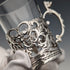 1906 British Antique Sterling Silver Holder Liqueur Glass Set of 5 Marks and Cohen Case