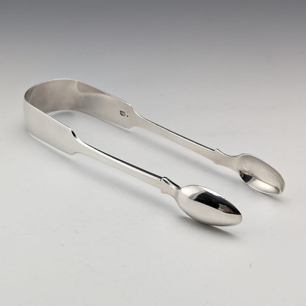1839 British Antique Sterling Silver Sugar Tongs 46g Robert Williams