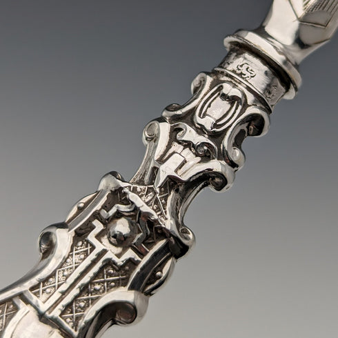 1860年頃 英国アンティーク 純銀ハンドル デザートカトラリー ペア