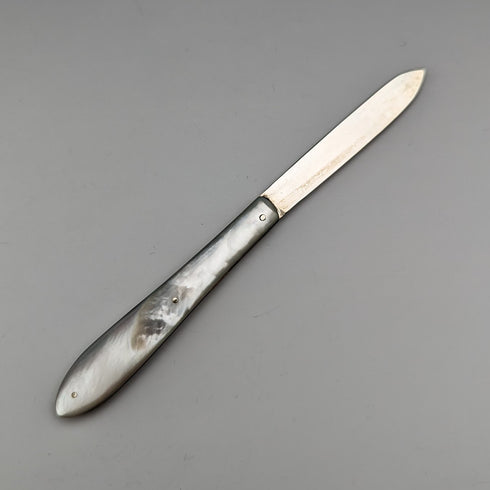 1913 年英國古董白色珍珠手柄純銀刀片小刀約瑟夫羅傑斯