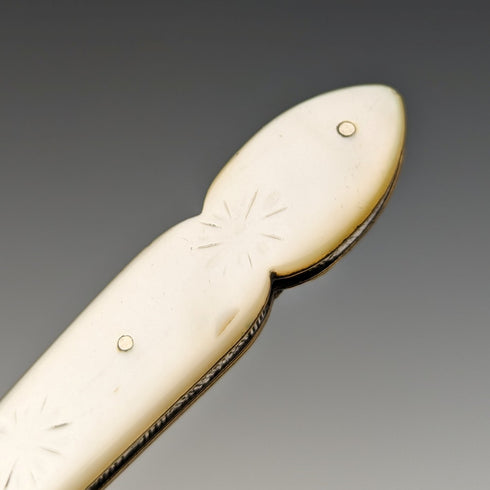 1912 年英國古董白色珍珠柄純銀刀片小刀威廉李約瑟