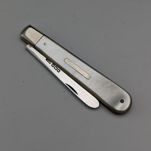 1914 年英國古董白色珍珠手柄純銀刀片小刀亨利威廉森