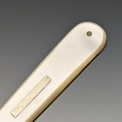 1914 年英國古董白色珍珠手柄純銀刀片小刀亨利威廉森