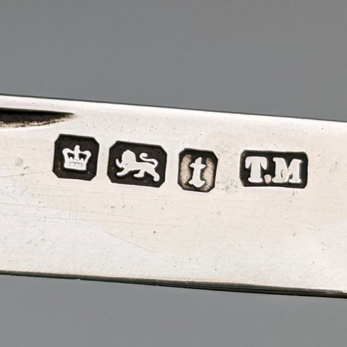 1911年 英国アンティーク 白蝶貝ハンドル 純銀ブレード ペンナイフ Thomas Marples