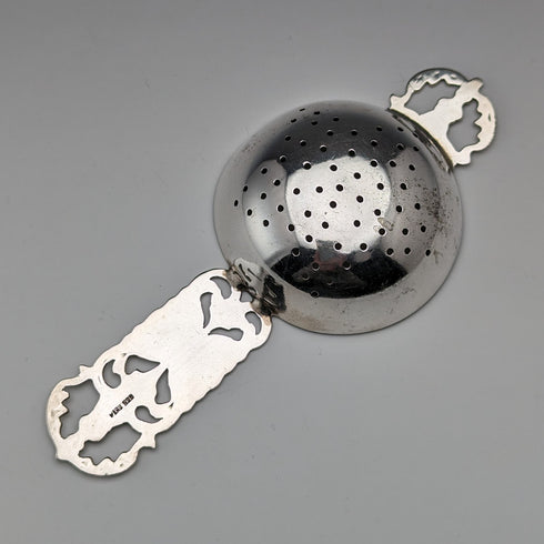 ヴィンテージ 純銀製 ティーストレーナー 透かし彫刻 40g