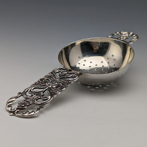 ヴィンテージ 純銀製 ティーストレーナー 透かし彫刻 40g