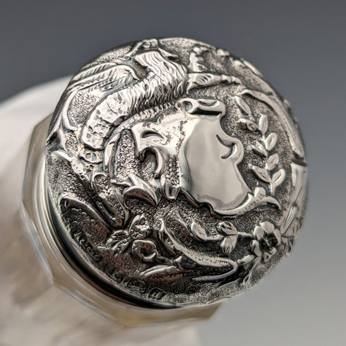 約 1903 年英國古董純銀帶蓋玻璃罐 3 件套