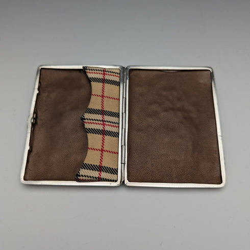 1900年 英国アンティーク 天使彫刻 両開き型 純銀カードケース 117g WILLIAM COMYNS