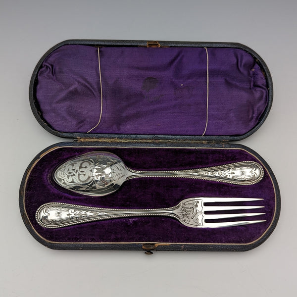 Circa 1870 British Antique Silver Plated Cleaning Set in Case