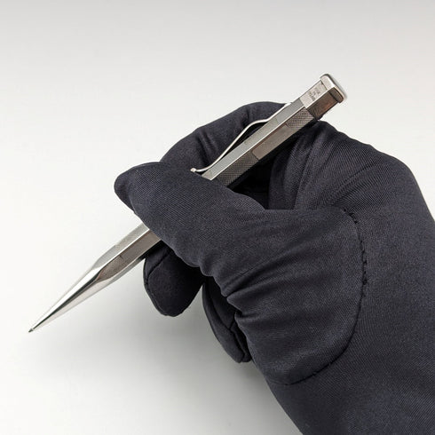 British Vintage Yard O' Red Rhodium Plated Hexagon Propelled Pencil in Paper Box