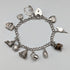 British vintage sterling silver charm bracelet 37g
