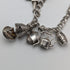 British vintage sterling silver charm bracelet 37g