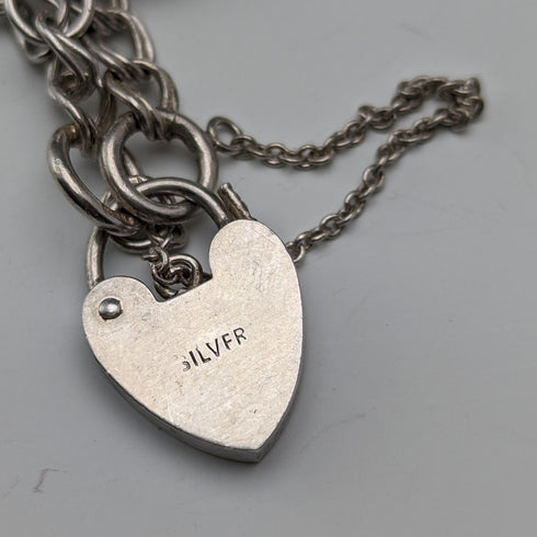 British vintage sterling silver charm bracelet 37g