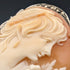 Vintage 800 Silver & Marcasite Shell Cameo Brooch, Pendant