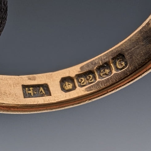 1931 年英國復古珠寶 K22 金戒指 5.0 克戒指 Henry Hyde Aston