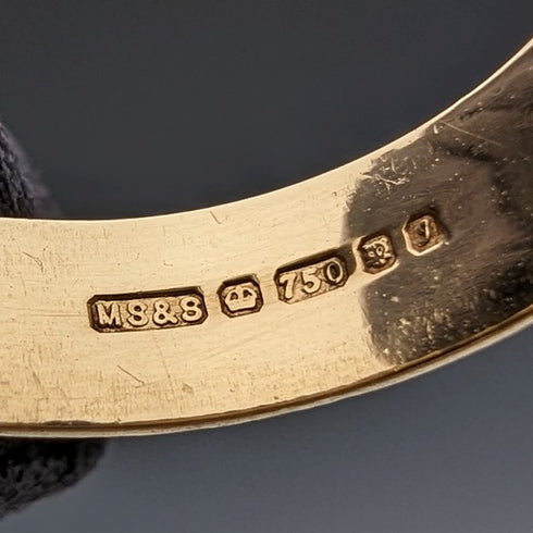 1983 年英國復古珠寶 K18 金戒指 3.2 克戒指 Michael Slade