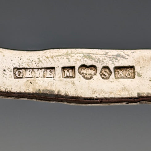 1948年 スウェーデン製 830シルバー製 天使装飾 デザートフォークx5 GEWE