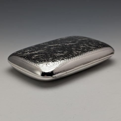 1902年 英国アンティーク 純銀製 シガーケース 133g HD