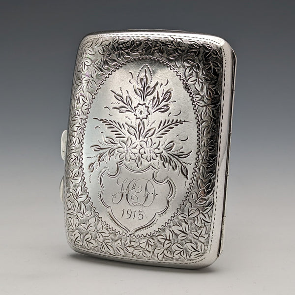 1912年 英国アンティーク 純銀製 シガレットケース 62g Joseph Gloster