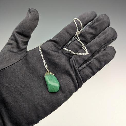 英國復古翡翠吊墜 & 純銀項鍊