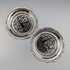 Circa 1901 British antique sterling silver vase pair with earring decoration, total weight 312g, Josiah Williams