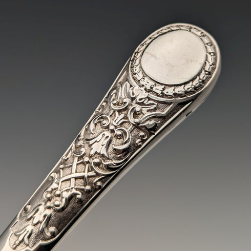 1871年 英国アンティーク 総純銀製 フィッシュカトラリーセット 6ペア 計607g Martin and Hall 木箱入り