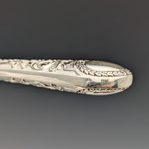 1871年 英国アンティーク 総純銀製 フィッシュカトラリーセット 6ペア 計607g Martin and Hall 木箱入り