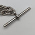 1906 British antique sterling silver Albert chain, extra thick 85g emblem fob