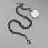 1910 British antique sterling silver Albert chain, extra thick 65g medal fob