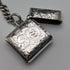 Circa 1900 British antique sterling silver Albert chain, extra thick 74g, Vesta case