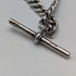 Circa 1900 British antique sterling silver Albert chain, extra thick 74g, Vesta case