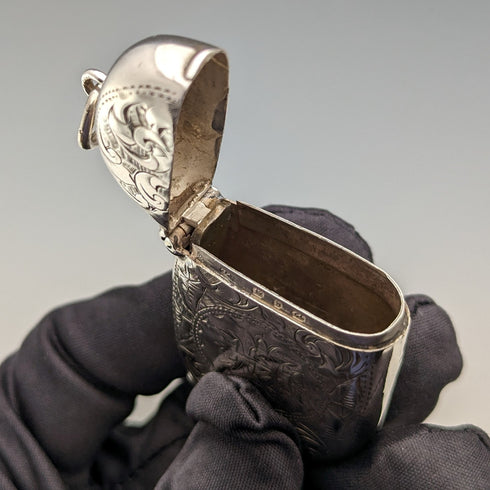 1895 年英國古董純銀 Vesta 盒 25 克火柴盒 Joseph Gloster