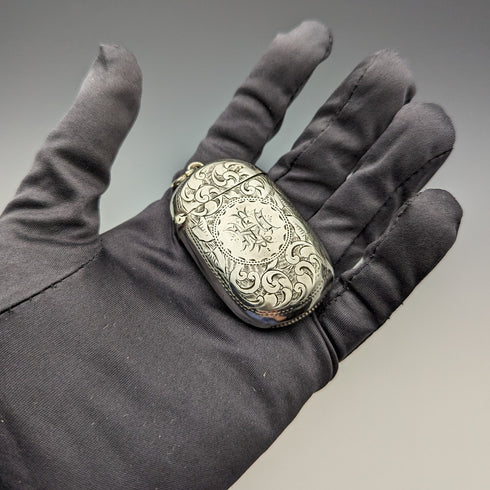 1895 年英國古董純銀 Vesta 盒 25 克火柴盒 Joseph Gloster