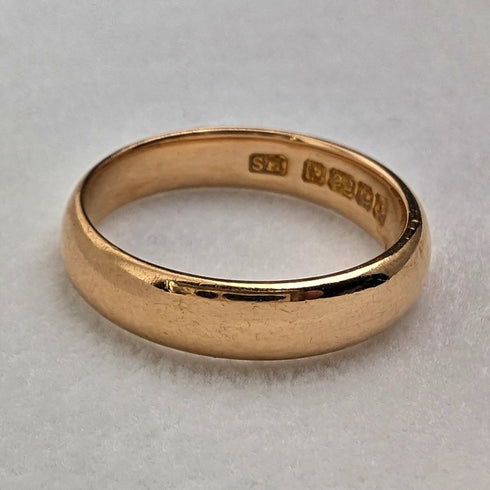 1929 British Vintage Jewelry 22K Gold Ring 4.8g Samuel Hope