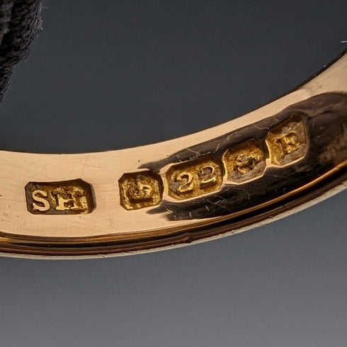 1929 British Vintage Jewelry 22K Gold Ring 4.8g Samuel Hope