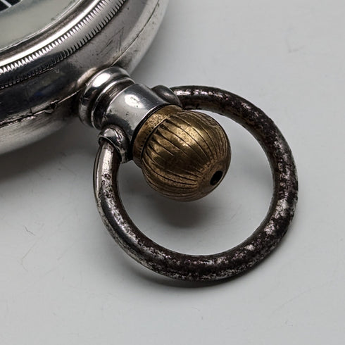 1905年頃 アンティーク オメガ 懐中時計 銀側 直径59mm 鉄道時計 動作良好