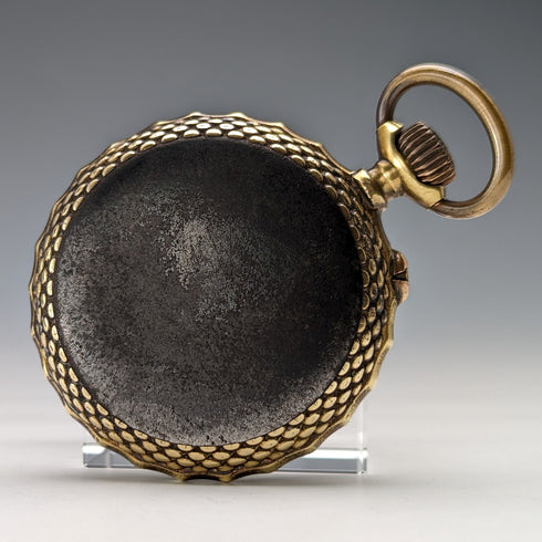 1890年頃 アンティーク Pountet Chavet 懐中時計 金張り&ガンメタルケース 動作良好