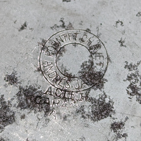 1890年頃 アンティーク Pountet Chavet 懐中時計 金張り&ガンメタルケース 動作良好