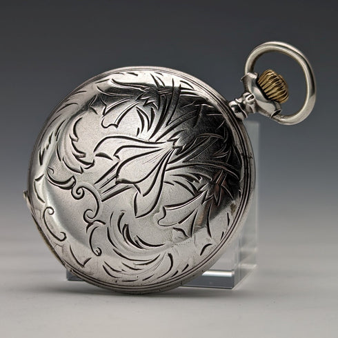 1910年頃 アンティーク オメガ 懐中時計 銀側ハンターケース 動作良好