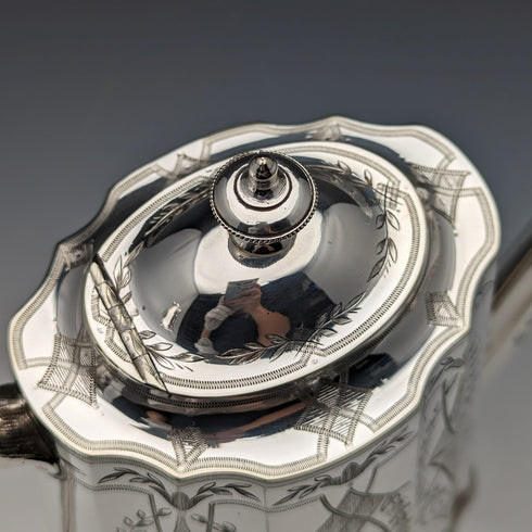 約 1880 年英國古董鍍銀咖啡壺 Thomas Prime