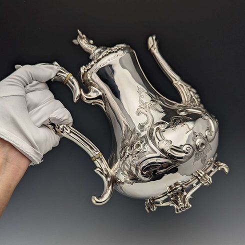 1845年頃 英国アンティーク シルバープレート製 コーヒーポットJohn Sherwood