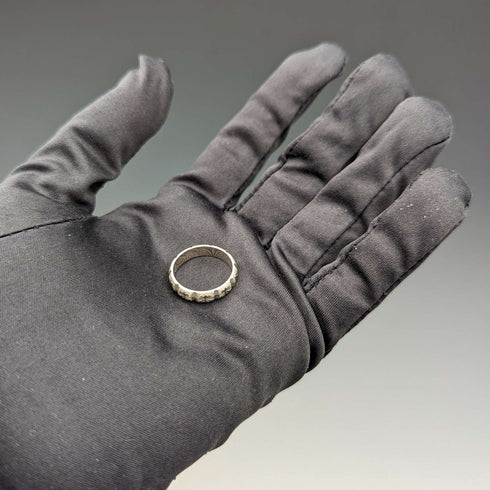 British vintage jewelry, sterling silver bright cut ring