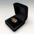 British vintage jewelry 2-color 3-stone gilt sterling silver ring