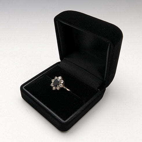 1985年 英国ヴィンテージ ジュエリー ブルー&ホワイトジルコニア 純銀リング 指輪