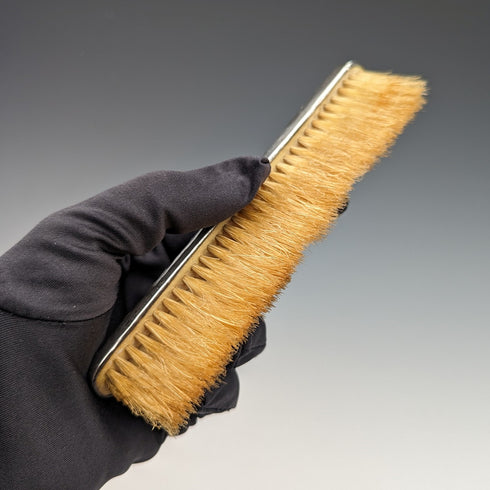 米国アンティーク 純銀製浮き彫り彫刻ハンドル ブラシ