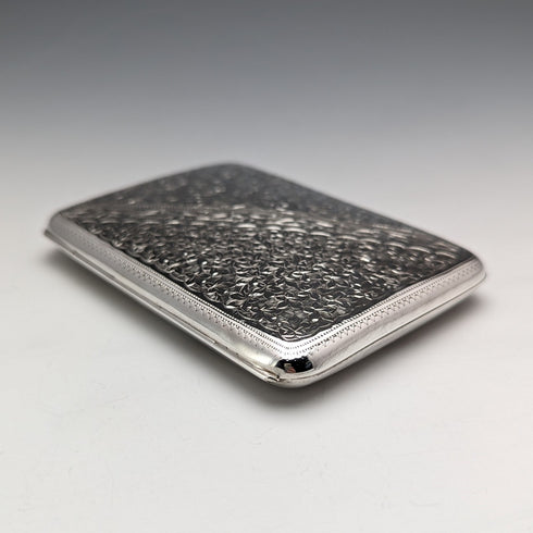 1895 British antique double door sterling silver card case 101g Joseph Gloster