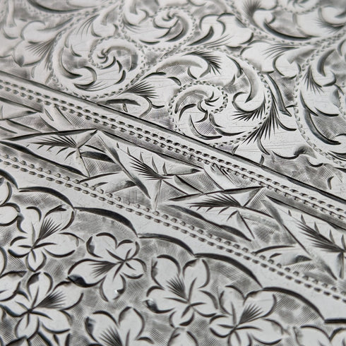 1895 British antique double door sterling silver card case 101g Joseph Gloster