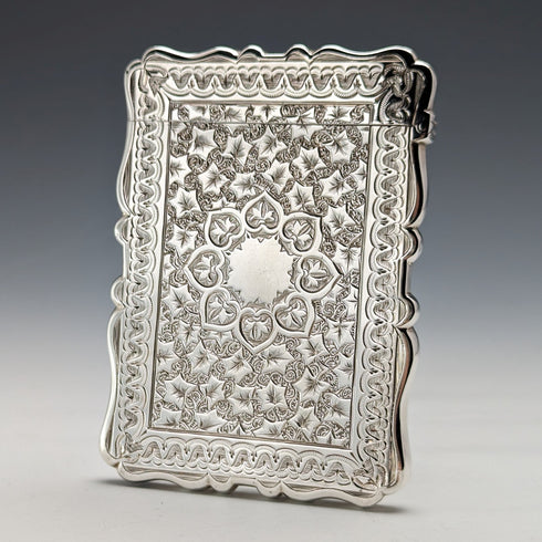 1900 British antique sterling silver card case 60g FREDERICK MARSON