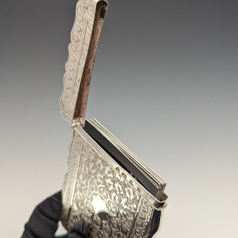 1900 British antique sterling silver card case 60g FREDERICK MARSON