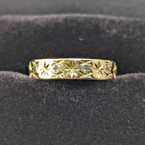 復古珠寶 K18 金戒指 鏤空切割 2.5 克(8-9 號)戒指